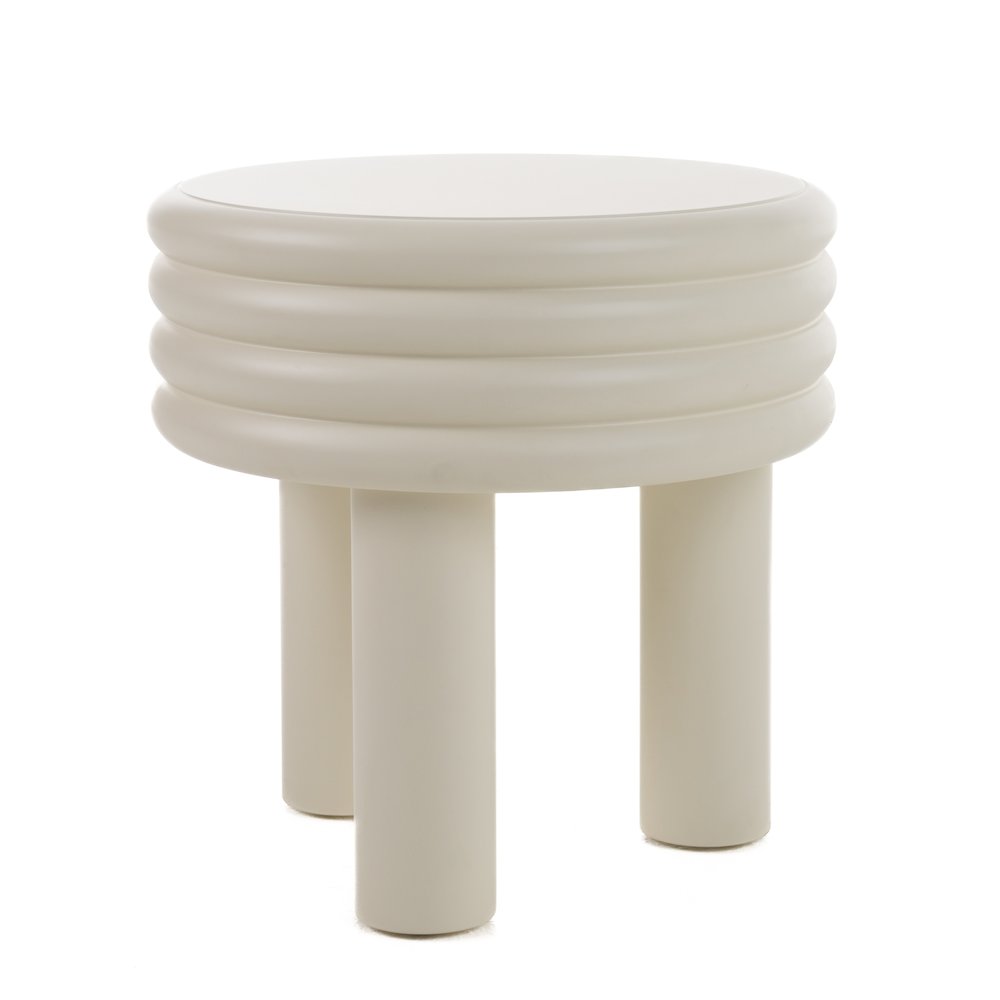 Modrest Townley - Contemporary White Round End Table. Picture 3