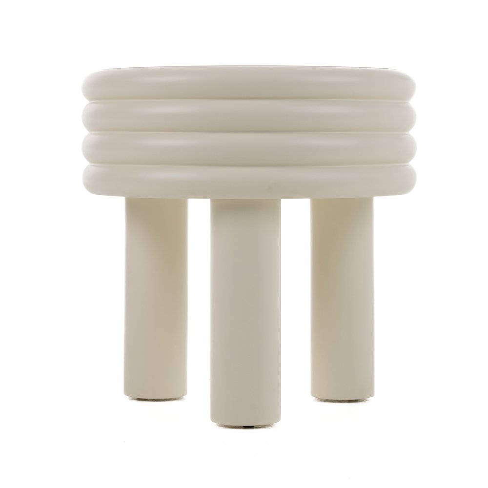 Modrest Townley - Contemporary White Round End Table. Picture 4