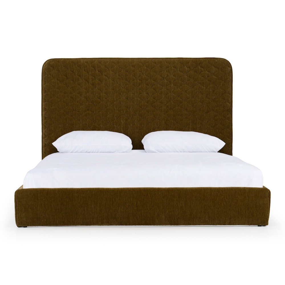 Eastern King Trieste - Modern Brown Fabric Bed. Picture 1