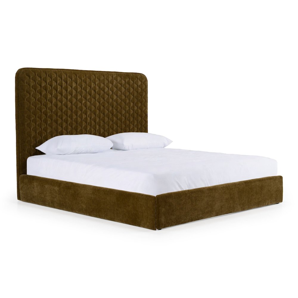 Eastern King Trieste - Modern Brown Fabric Bed. Picture 4