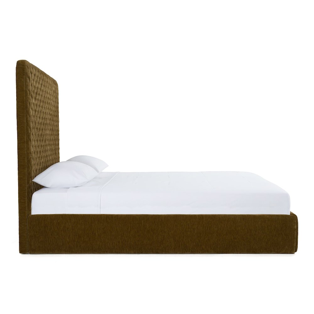 Eastern King Trieste - Modern Brown Fabric Bed. Picture 5