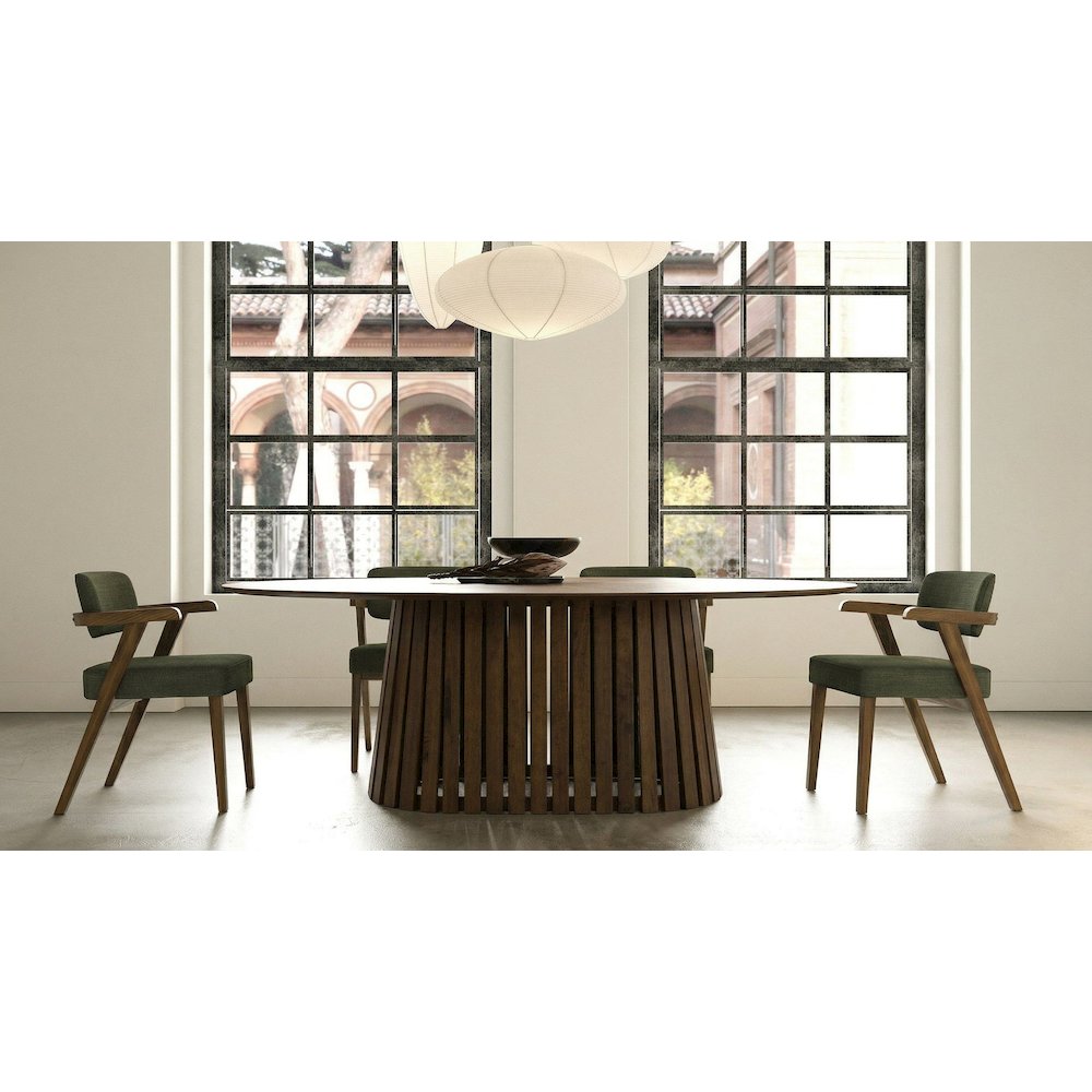Truman - Mid-Century Modern Walnut Oval Dining Table. Picture 2