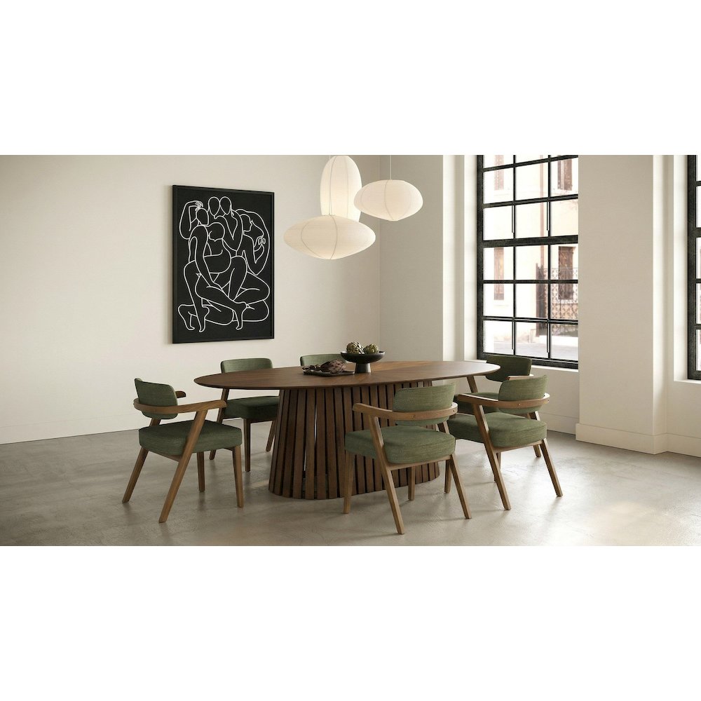 Truman - Mid-Century Modern Walnut Oval Dining Table. Picture 3