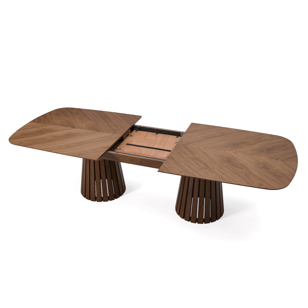 Modrest Truman - Mid-Century Modern Walnut Extendable Dining Table. Picture 7