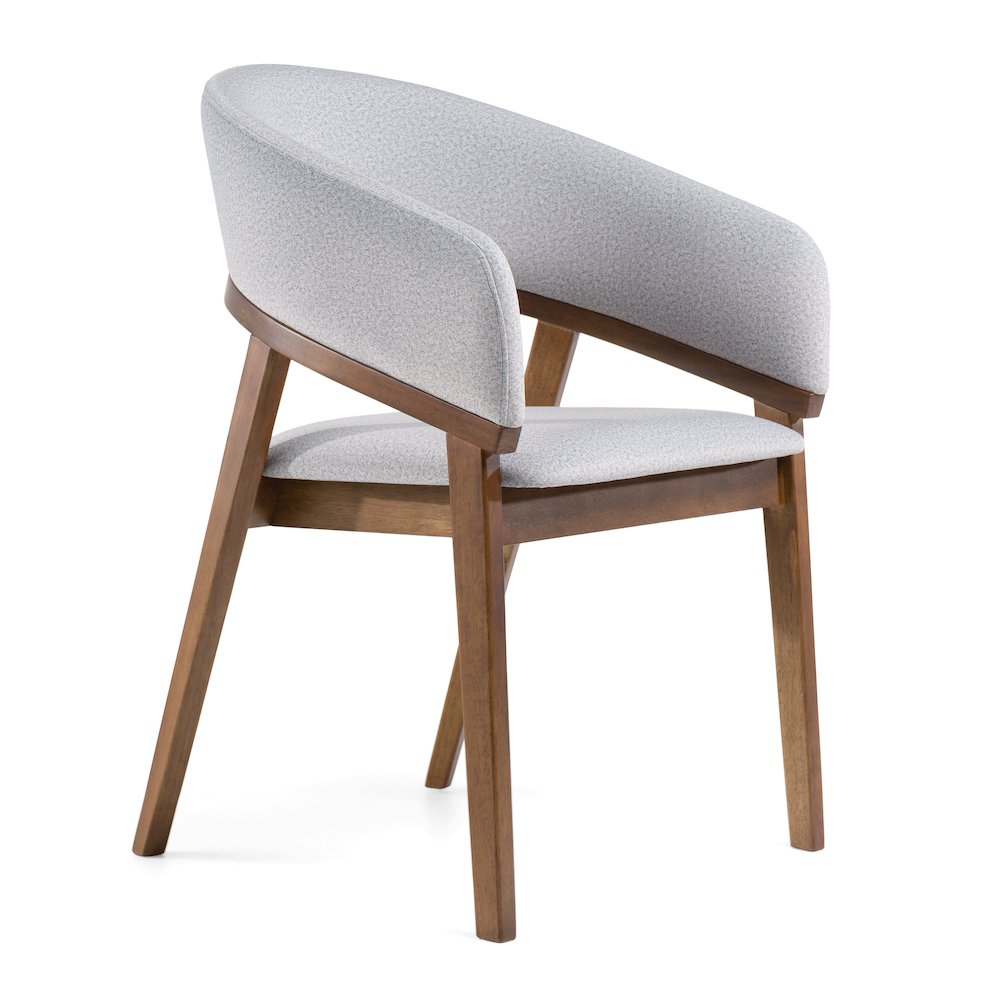 Modrest Truman - Mid-Century Modern Grey + Walnut Dining Chair. Picture 1