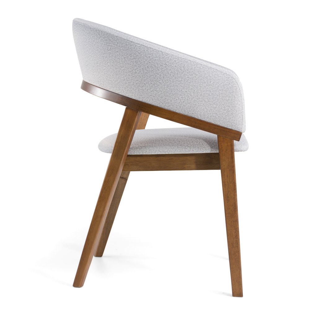 Modrest Truman - Mid-Century Modern Grey + Walnut Dining Chair. Picture 4