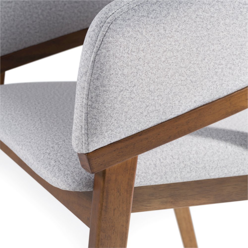 Modrest Truman - Mid-Century Modern Grey + Walnut Dining Chair. Picture 8