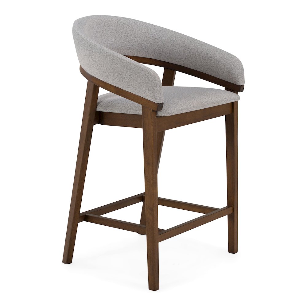 Truman - Mid-Century Modern Grey Walnut Counter Chair (Set of 2). Picture 4