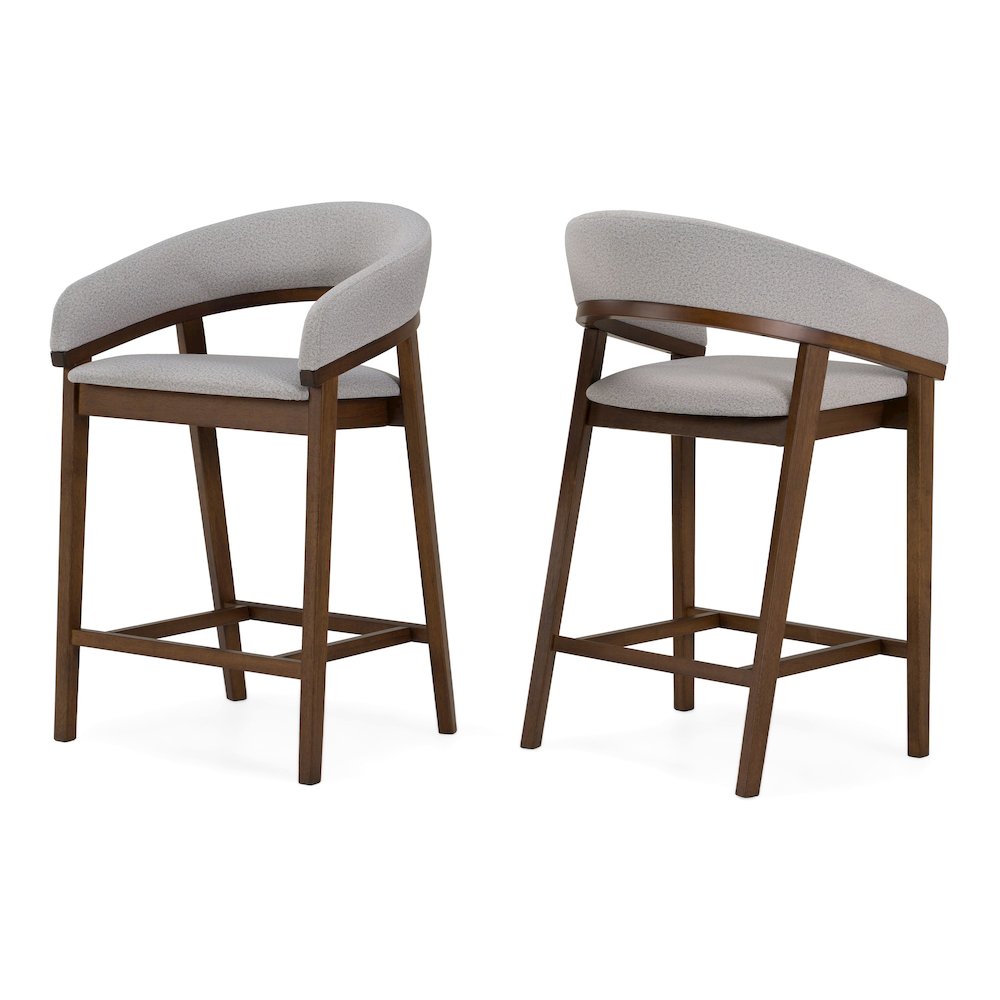 Truman - Mid-Century Modern Grey Walnut Counter Chair (Set of 2). Picture 1