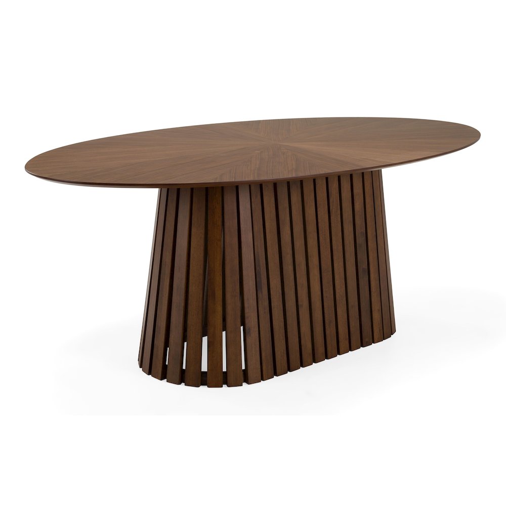 Truman - Mid-Century Modern Walnut Oval Dining Table. Picture 4