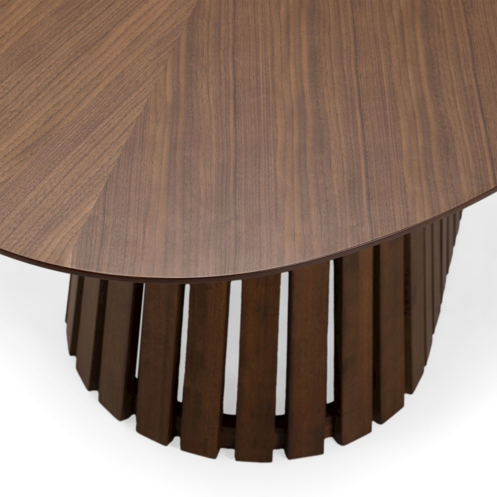 Truman - Mid-Century Modern Walnut Oval Dining Table. Picture 7