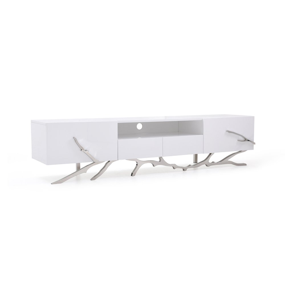 Modrest Legend 79"-Wide Modern White TV Stand. Picture 2