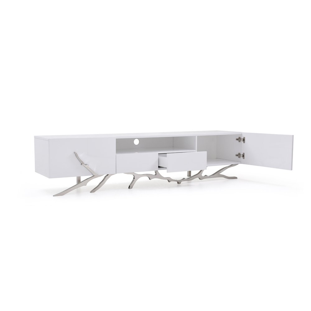 Modrest Legend 79"-Wide Modern White TV Stand. Picture 3
