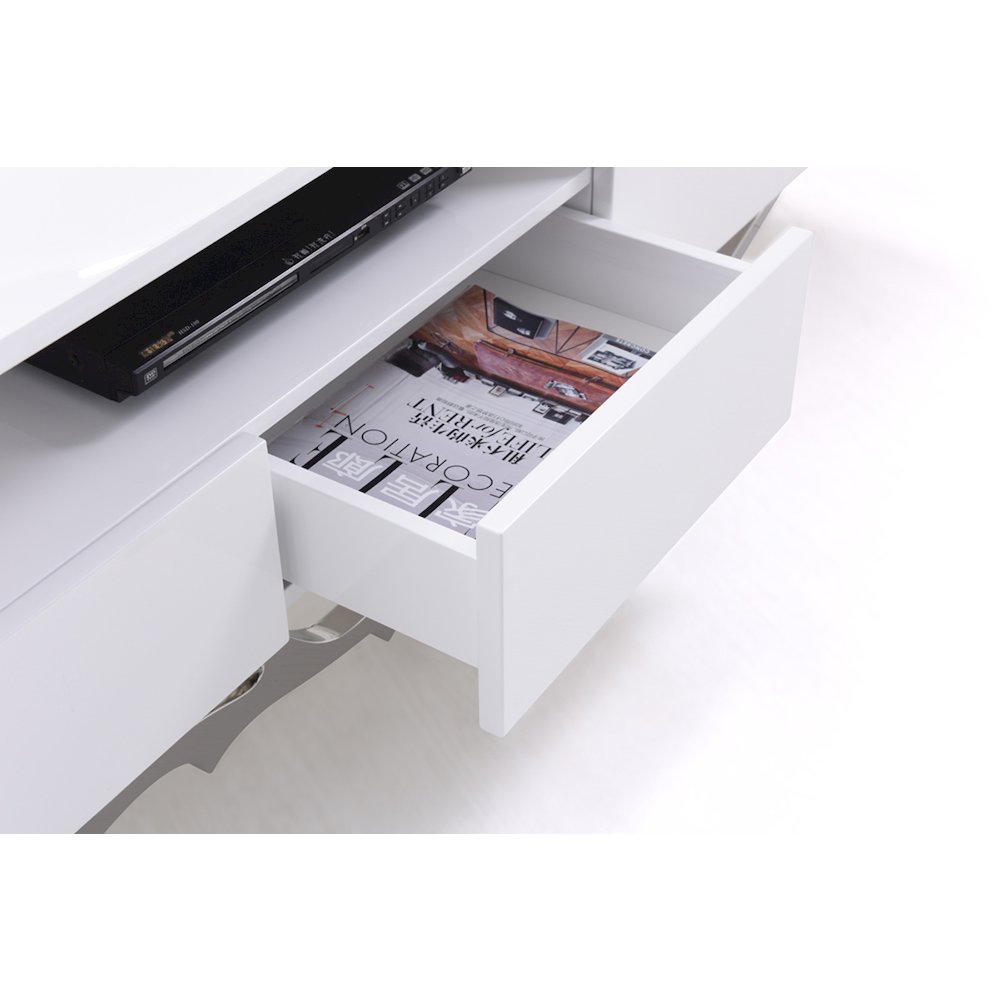 Modrest Legend 79"-Wide Modern White TV Stand. Picture 6