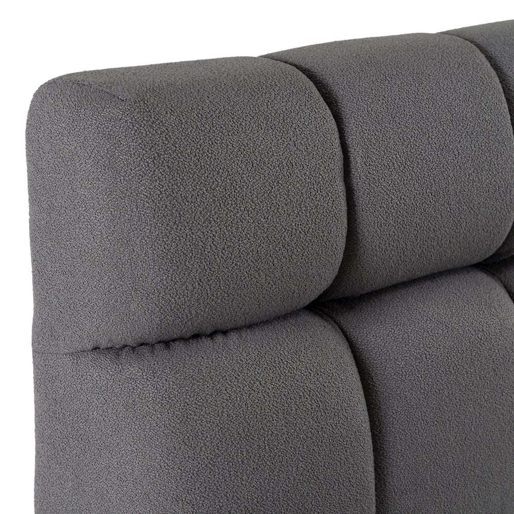 Tyree - Modern Tufted Grey Fabric Eastern King Bed. Picture 4