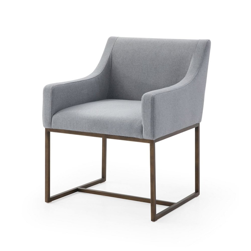 Modrest Elijah - Modern Grey & Copper Antique Brass Dining Chair. Picture 1