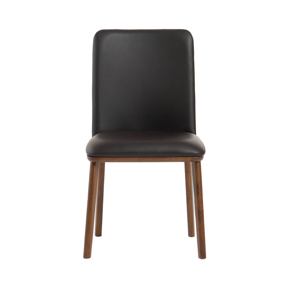 Utah - Modern Walnut and Brown Eco-Leather Dining Chair- Set of 2. Picture 5