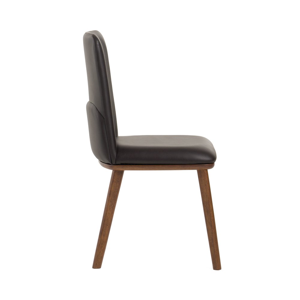 Utah - Modern Walnut and Brown Eco-Leather Dining Chair- Set of 2. Picture 8