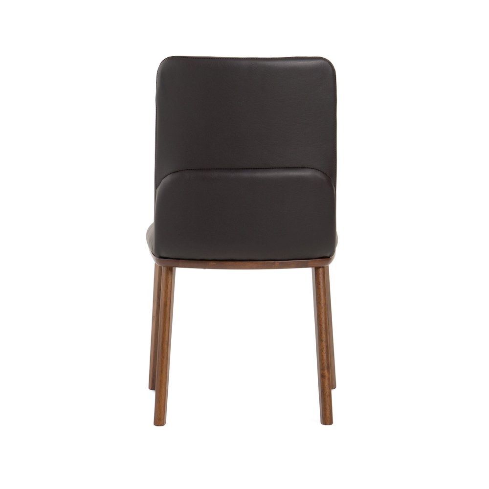 Utah - Modern Walnut and Brown Eco-Leather Dining Chair- Set of 2. Picture 9
