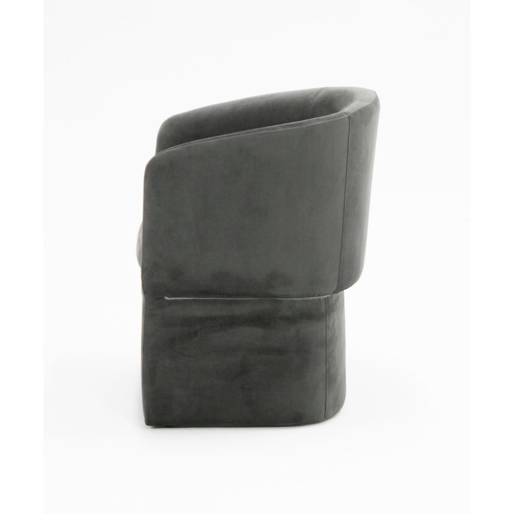 Modrest Vassar - Modern Grey Velvet Dining Chair. Picture 3
