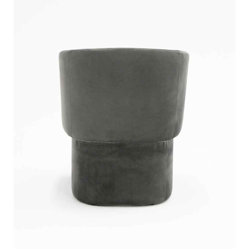 Modrest Vassar - Modern Grey Velvet Dining Chair. Picture 4