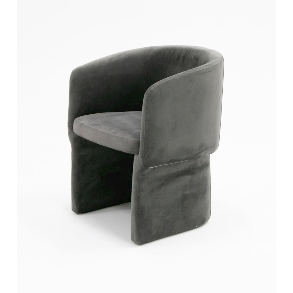 Modrest Vassar - Modern Grey Velvet Dining Chair. Picture 1