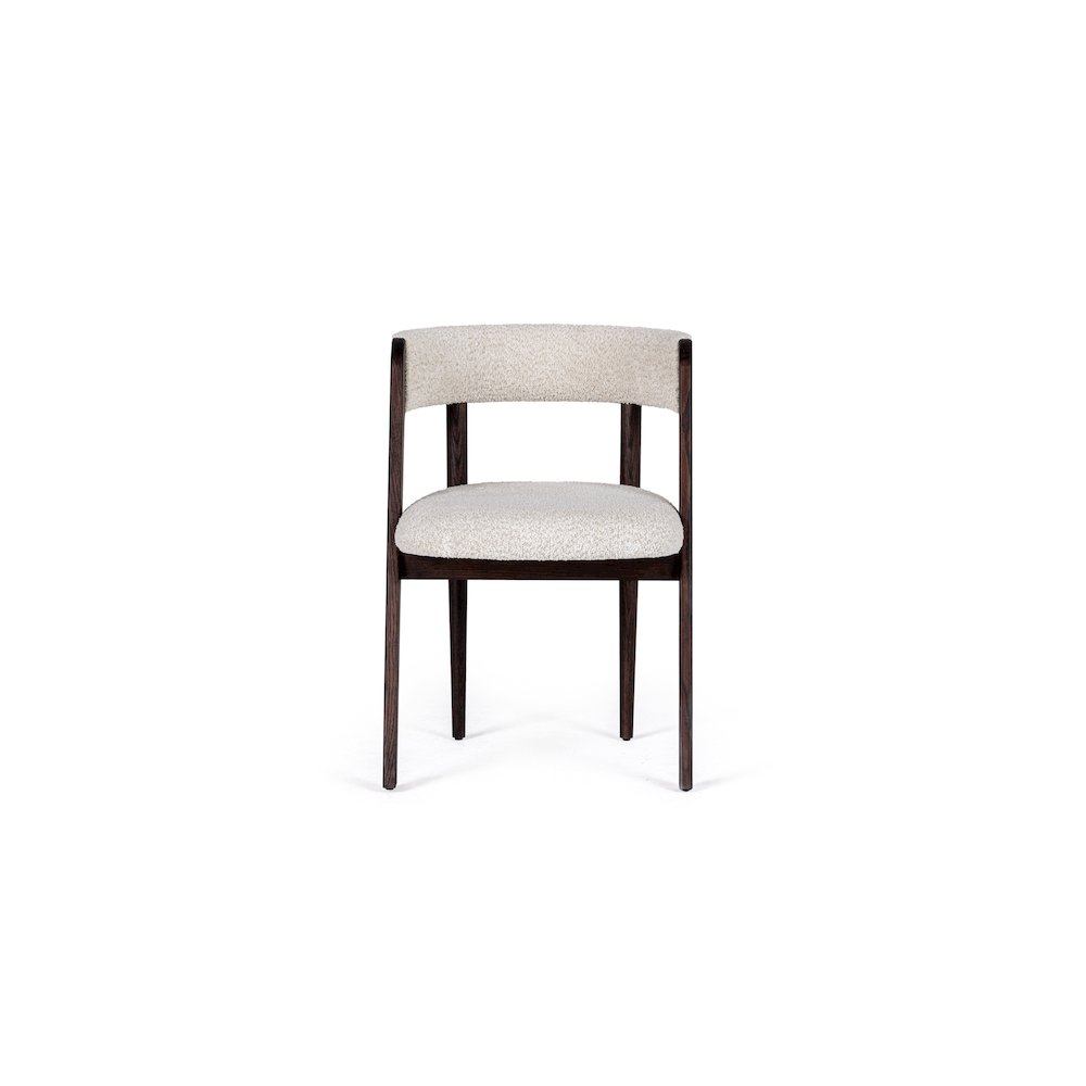Modrest Vegas  - Modern Cream Fabric + Walnut Oak Dining Chair (Set of 2). Picture 2
