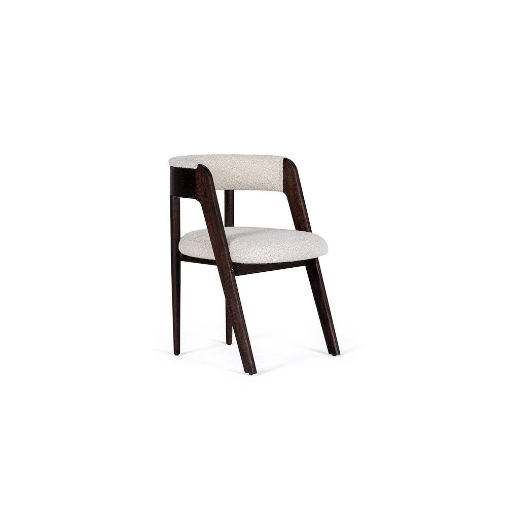 Modrest Vegas  - Modern Cream Fabric + Walnut Oak Dining Chair (Set of 2). Picture 3
