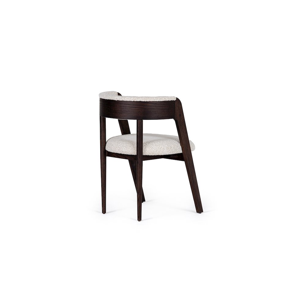 Modrest Vegas  - Modern Cream Fabric + Walnut Oak Dining Chair (Set of 2). Picture 4