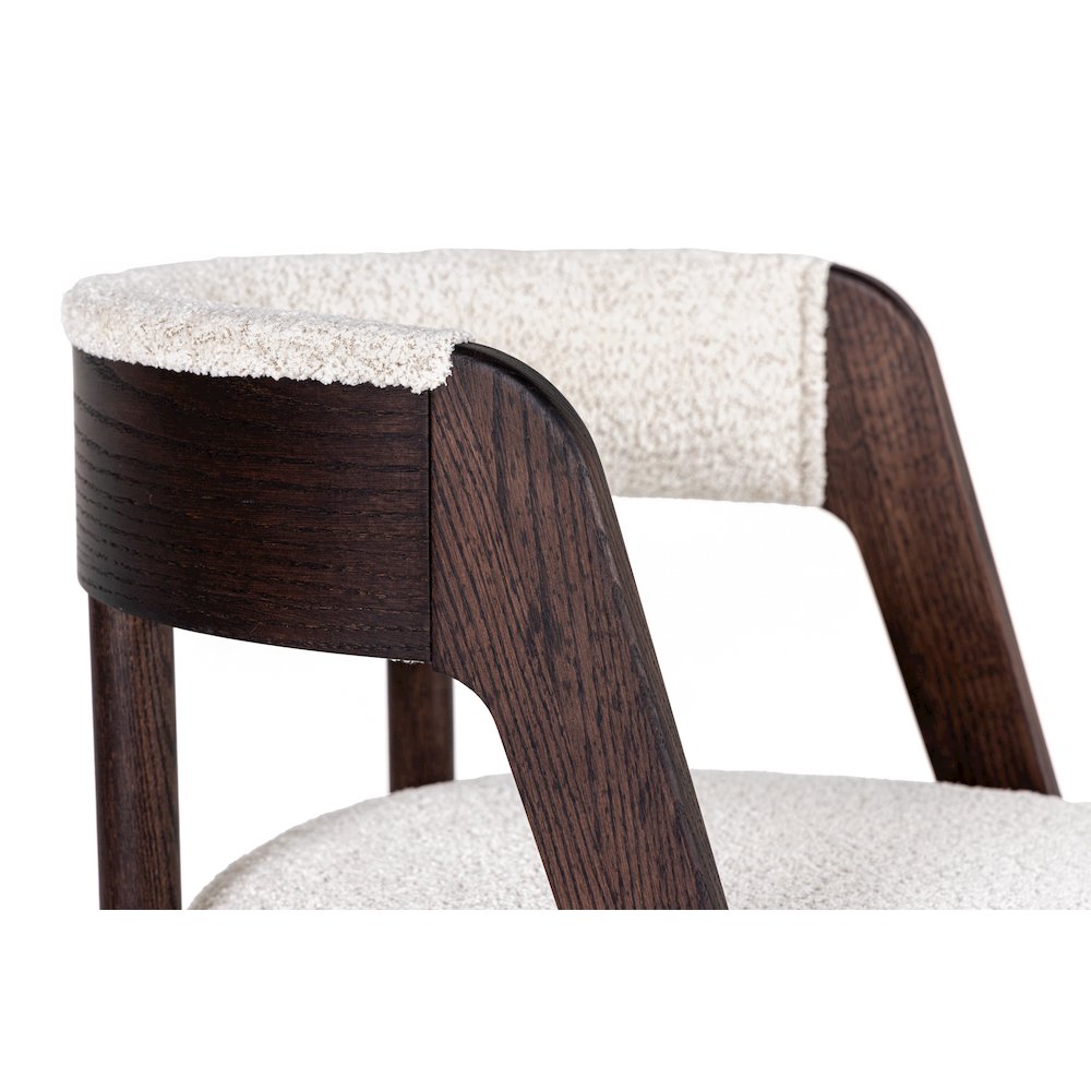 Modrest Vegas  - Modern Cream Fabric + Walnut Oak Dining Chair (Set of 2). Picture 5