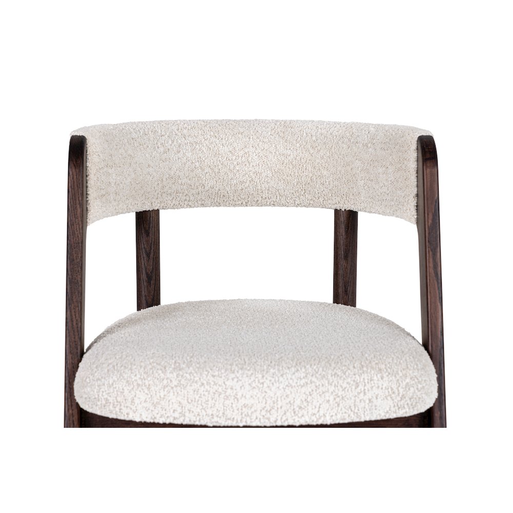 Modrest Vegas  - Modern Cream Fabric + Walnut Oak Dining Chair (Set of 2). Picture 6