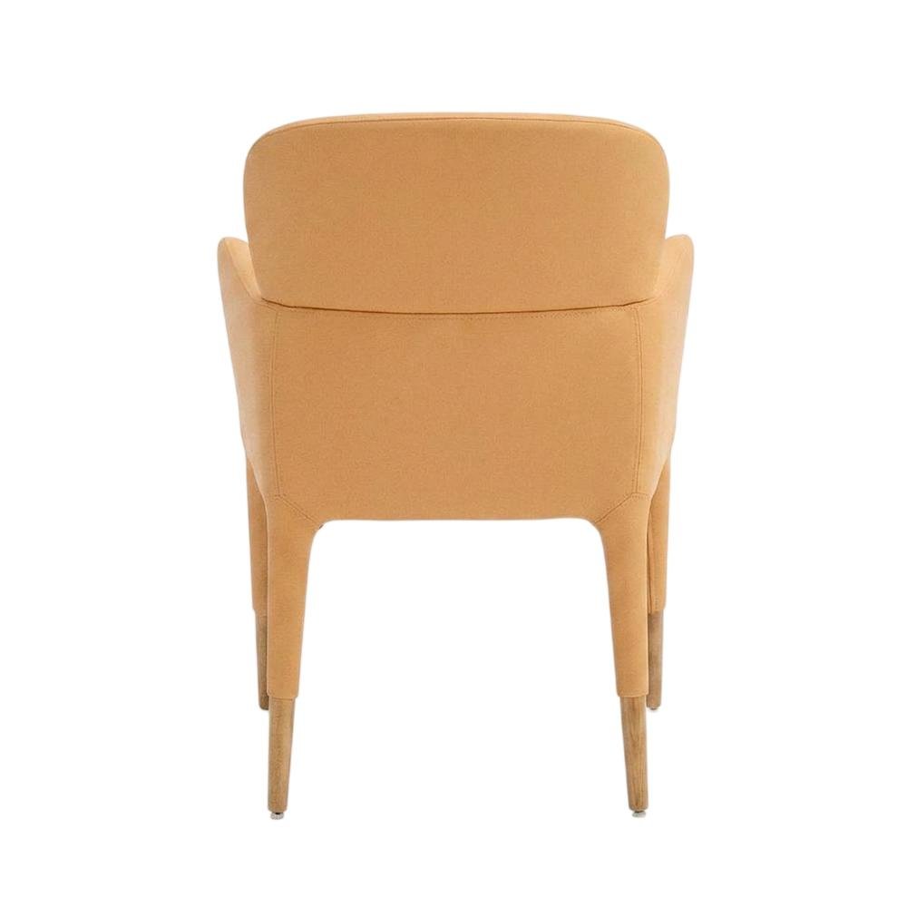 Modern Peach and Rosegold Dining Armchair with Stylish Design. Picture 4
