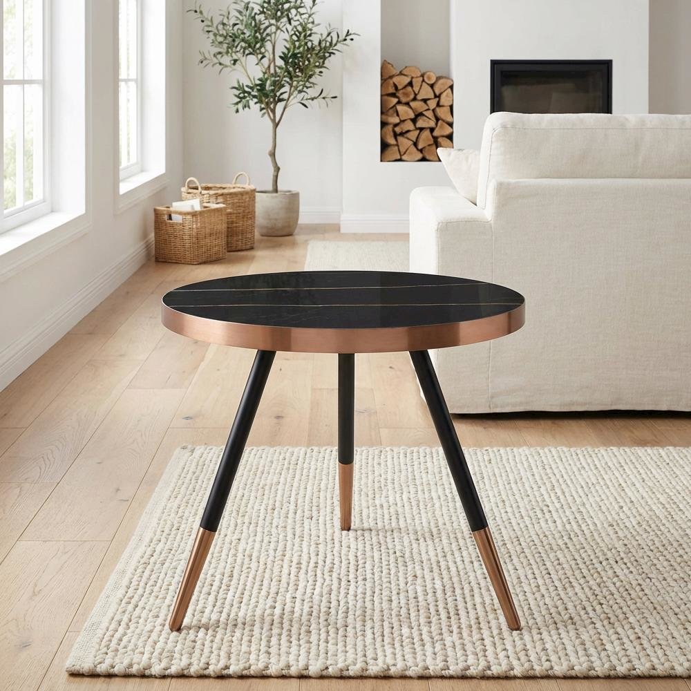 Black Ceramic Coffee Table with Glass Top and Steel Frame for Modern Living. Picture 3