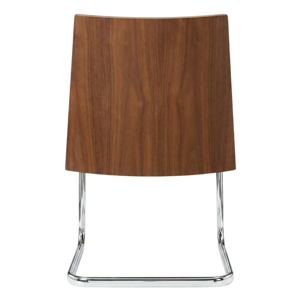 Modern Black and Walnut Dining Chairs with Cushioned Seating (Set of 2). Picture 5
