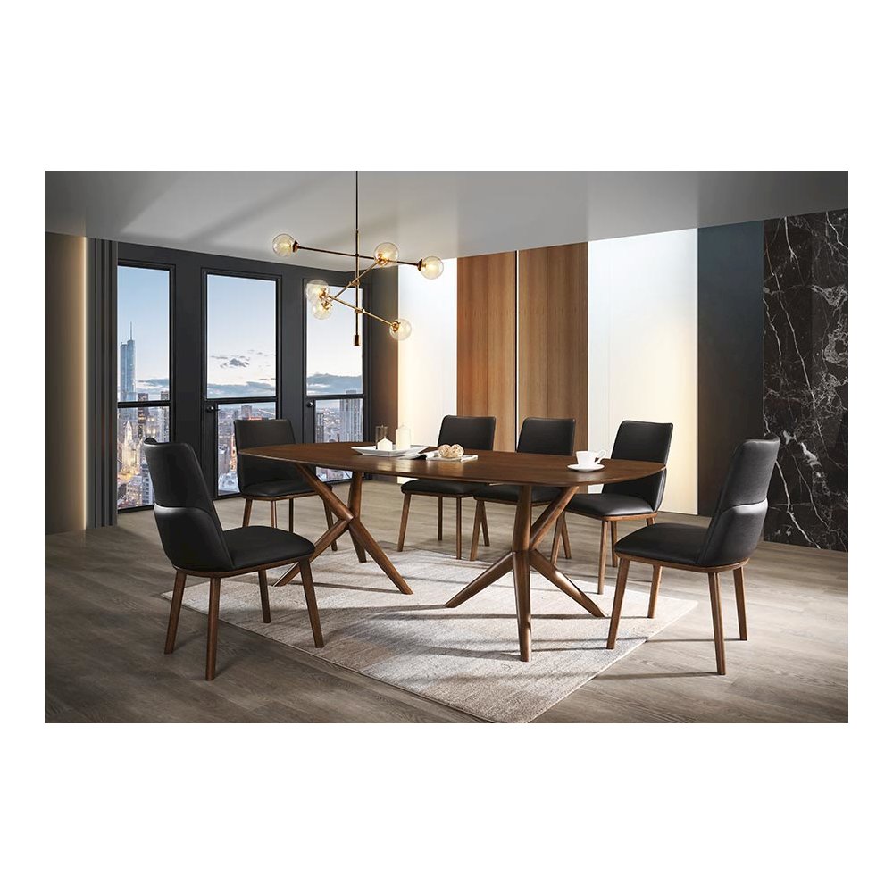 Modrest Utah - Modern Walnut Rectangular Dining Table. Picture 3