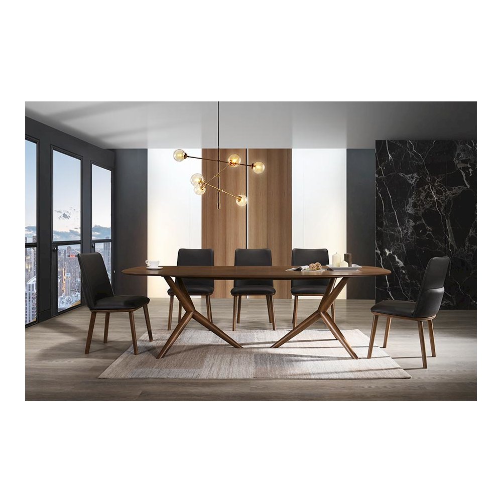 Modrest Utah - Modern Walnut Rectangular Dining Table. Picture 2