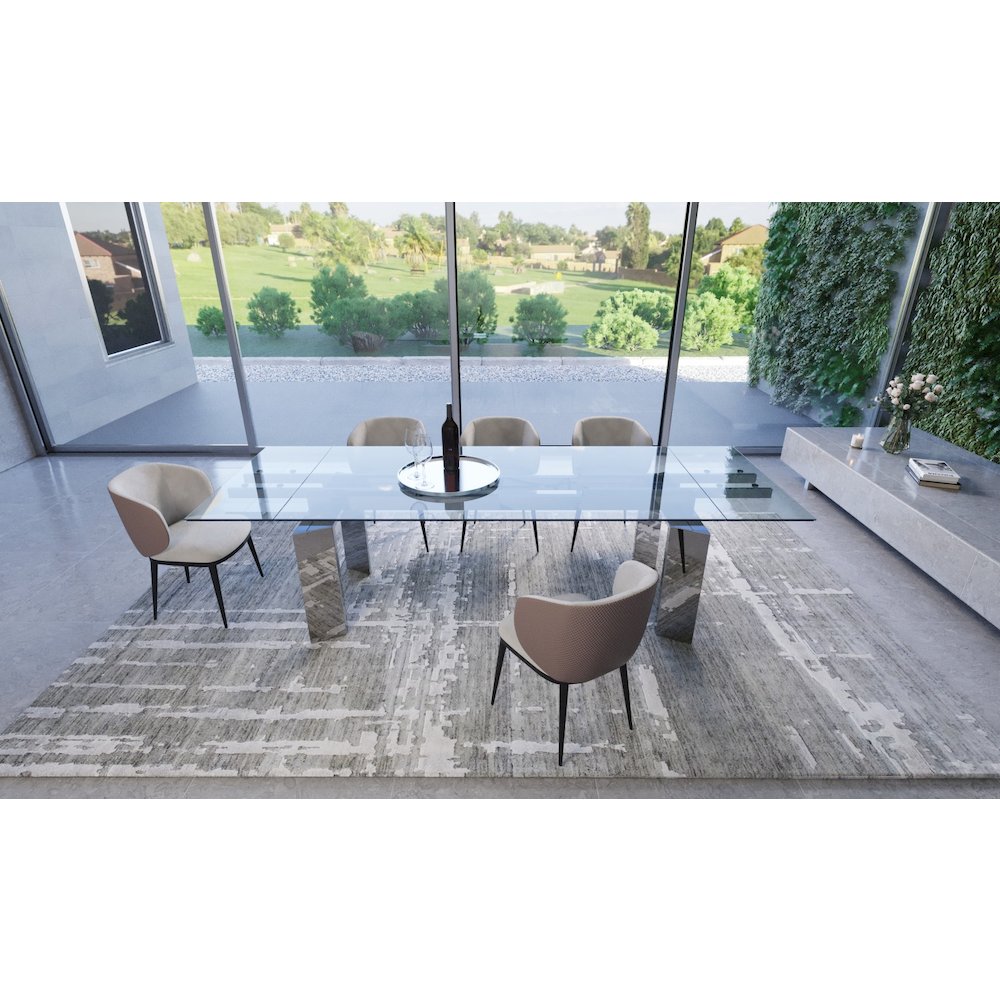 Modrest Viking - Modern Extendable Glass Dining Table. Picture 4