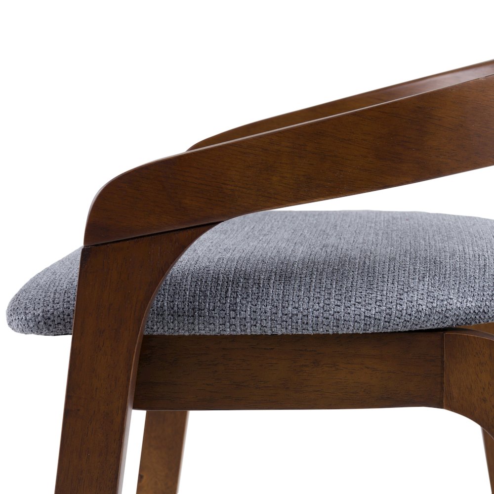 Modrest Vougler - Modern Grey Fabric + Walnut Counter Chair (Set of 2). Picture 10