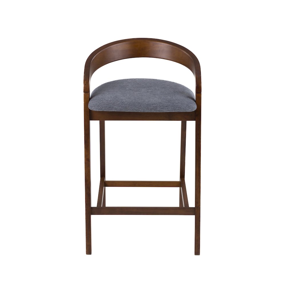 Modrest Vougler - Modern Grey Fabric + Walnut Counter Chair (Set of 2). Picture 3