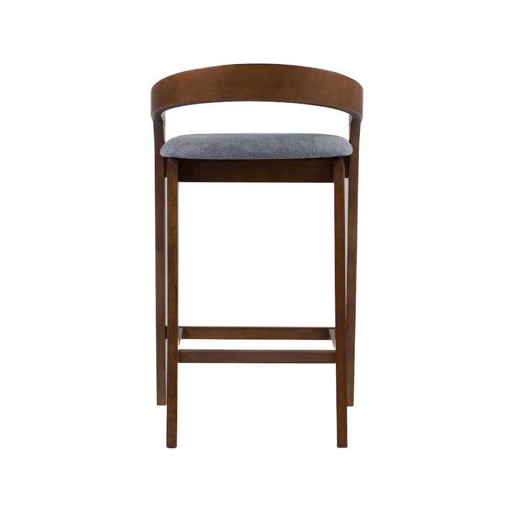 Modrest Vougler - Modern Grey Fabric + Walnut Counter Chair (Set of 2). Picture 6
