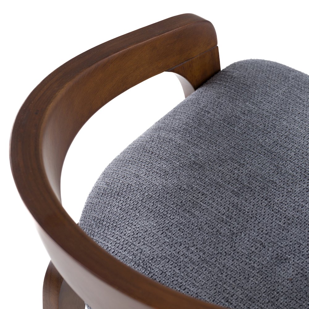 Modrest Vougler - Modern Grey Fabric + Walnut Counter Chair (Set of 2). Picture 8