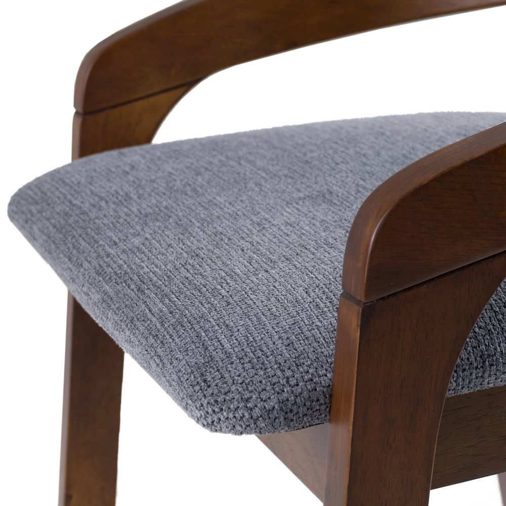 Modrest Vougler - Modern Grey Fabric + Walnut Counter Chair (Set of 2). Picture 9