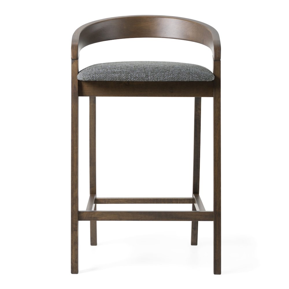 Modrest Vougler - Modern Grey Fabric + Wenge Counter Chair (Set of 2). Picture 2