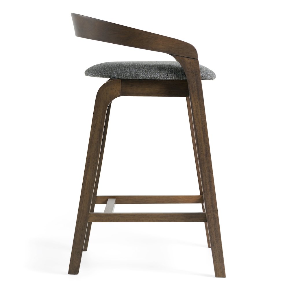 Modrest Vougler - Modern Grey Fabric + Wenge Counter Chair (Set of 2). Picture 4