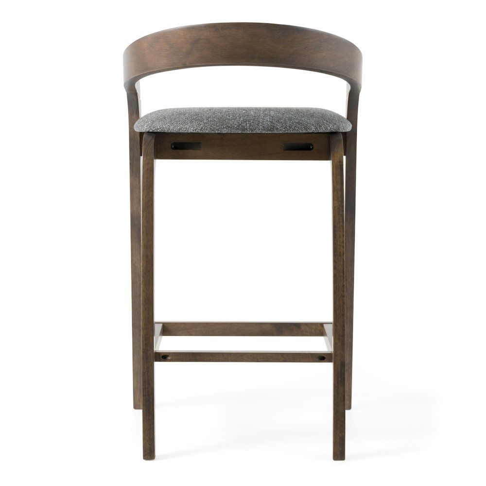 Modrest Vougler - Modern Grey Fabric + Wenge Counter Chair (Set of 2). Picture 5