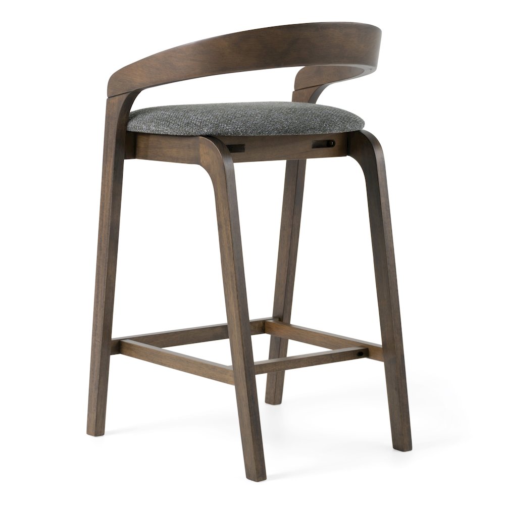 Modrest Vougler - Modern Grey Fabric + Wenge Counter Chair (Set of 2). Picture 6
