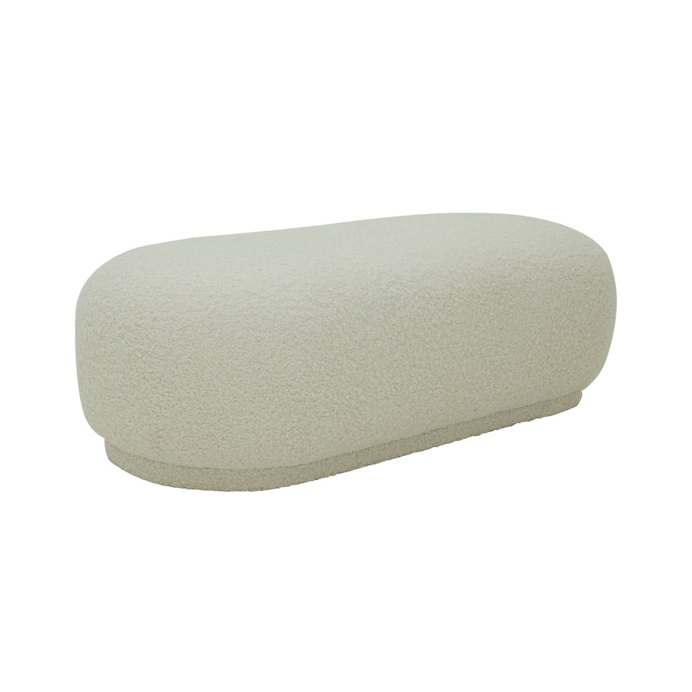 Divani Casa Kael - Contemporary White Sherpa Ottoman. Picture 2