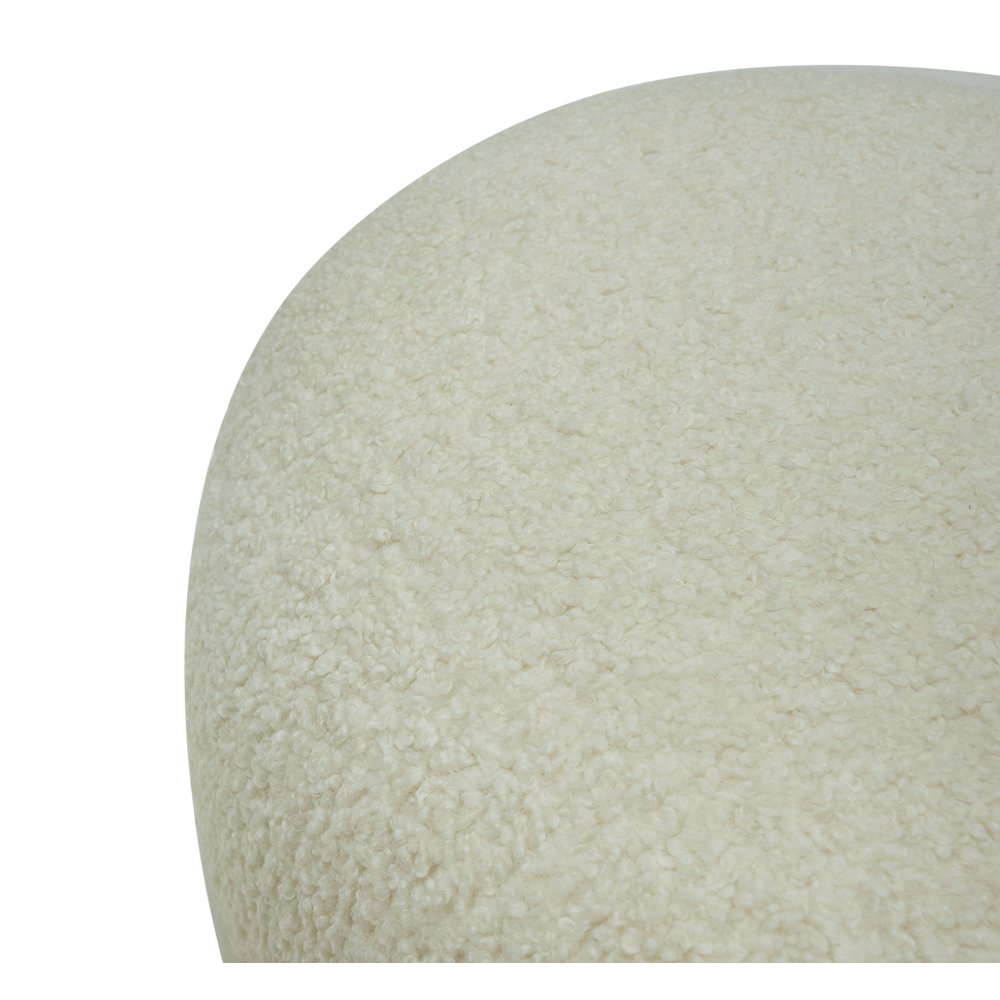Divani Casa Kael - Contemporary White Sherpa Ottoman. Picture 3
