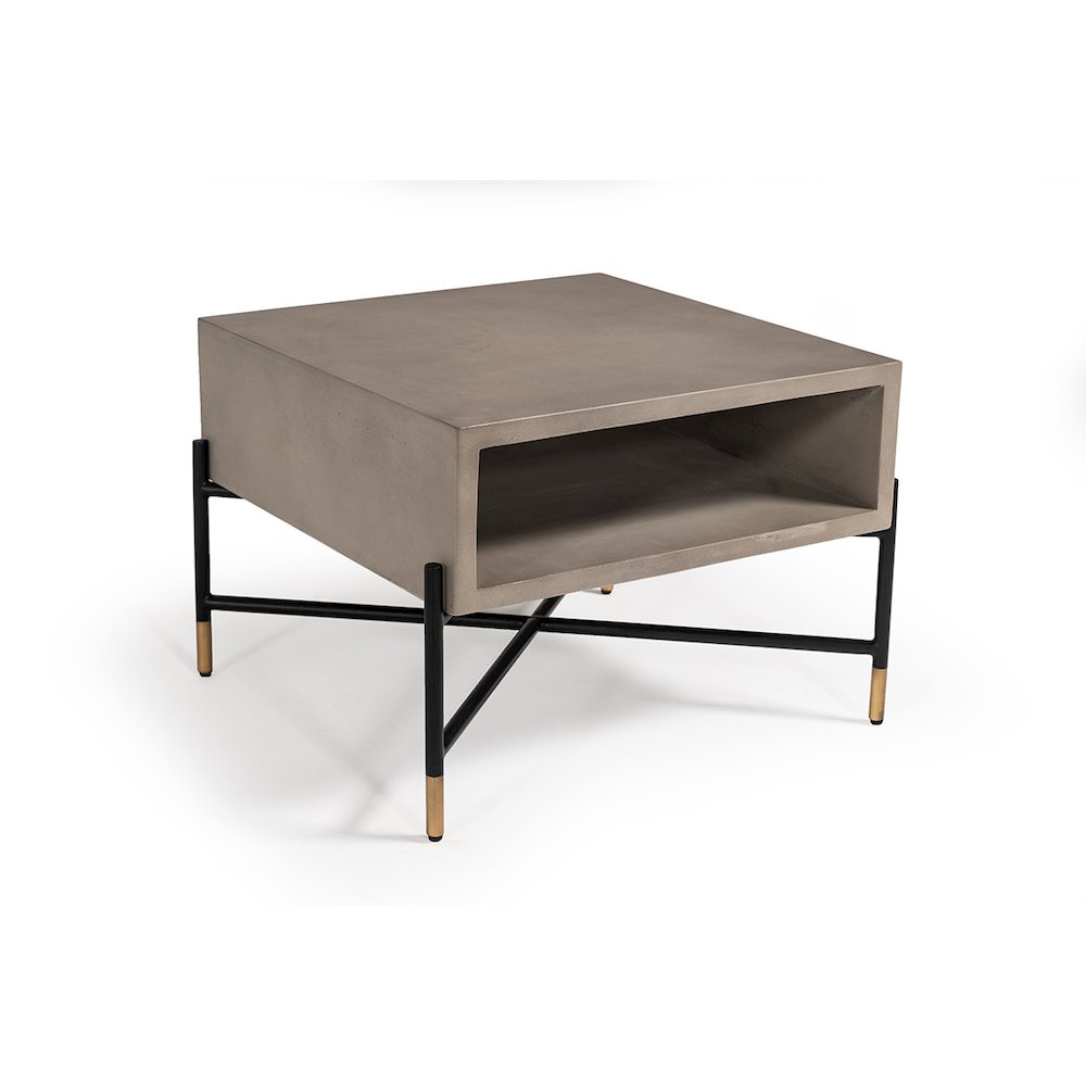 Modrest Walker Modern Concrete & Metal Coffee Table. Picture 1