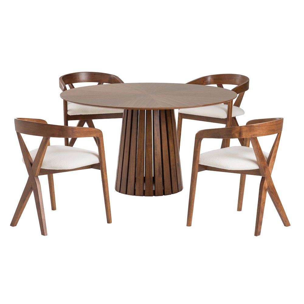 Modrest Weiss - Mid-Century Modern Walnut Round Dining Table. Picture 4